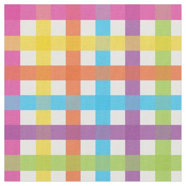 Colorful Gingham Fabric (Close Up)