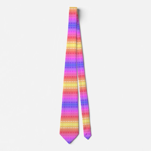 Colorful  Gingham Pattern Neck Tie (Front)