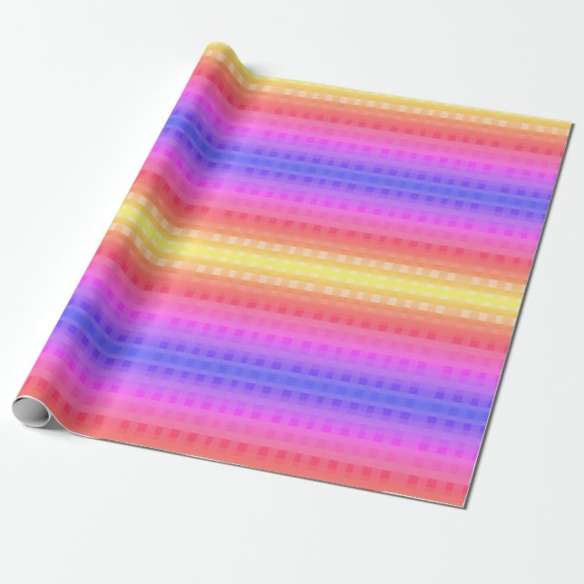 Colorful Gingham Pattern  Wrapping Paper (Unrolled)