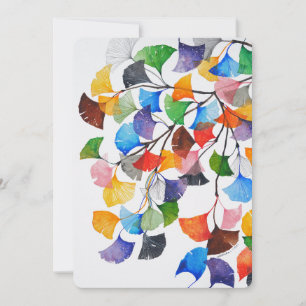 Colorful Ginkgo Biloba - Blank Card