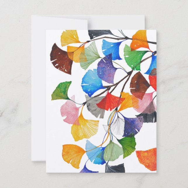 Colorful Ginkgo Biloba - Blank Card V2 (Front)