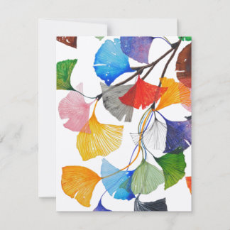Colorful Ginkgo Biloba - Blank Card V3