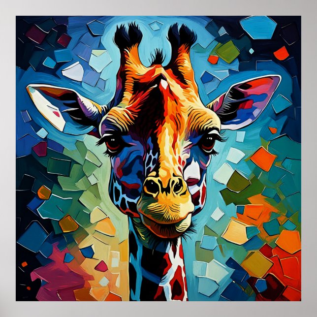 Colorful Giraffe 302 Poster (Front)