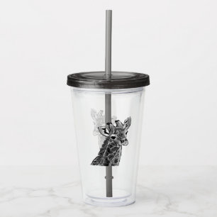 Colorful giraffe acrylic tumbler
