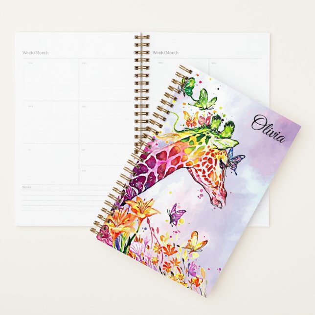 Colorful Giraffe and Butterflies Planner (Display)