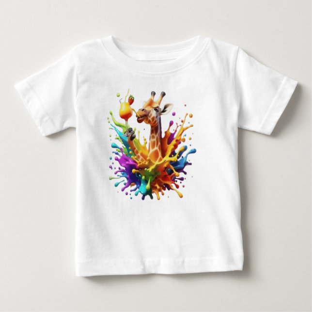colorful giraffe baby T-Shirt (Front)