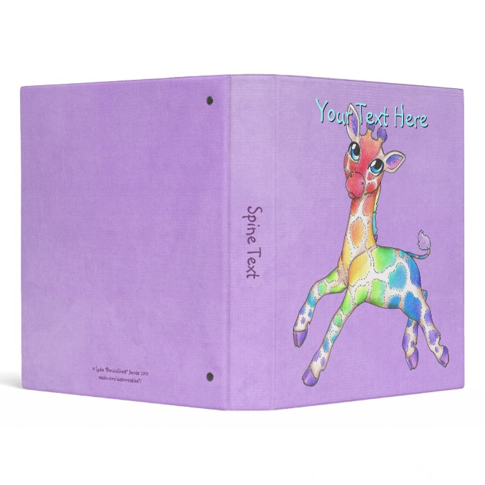 Colorful Giraffe Binder