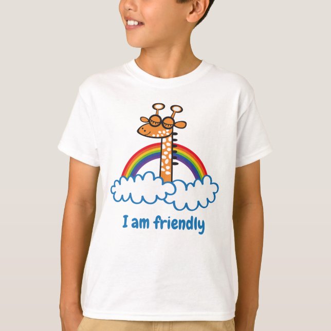 Colorful Giraffe. Giraffe. Rainbow, rainbow T-Shirt (Front)