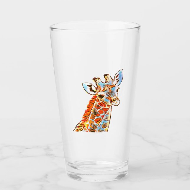 Colorful Giraffe Glass (Front)