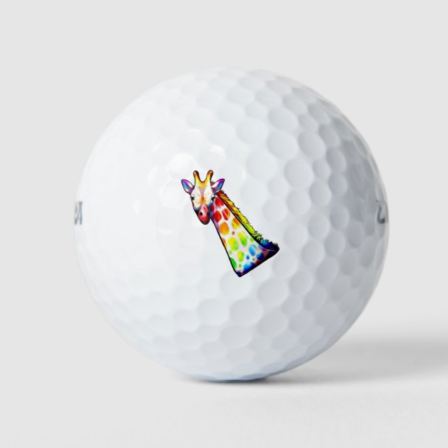 Colorful Giraffe Golf Balls (Front)