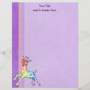 Colorful Giraffe Letterhead