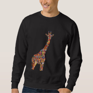 Colorful Giraffe Mosaic Art Sweatshirt