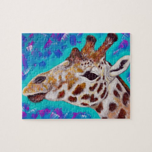 Colorful Giraffe Painting Jigsaw Puzzle