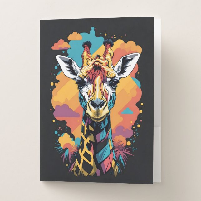 Colorful Giraffe  Pocket Folder (Front)