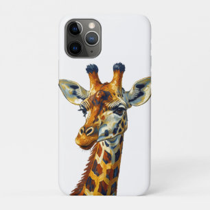 Colorful Giraffe Portrait Oil Painting Art iPhone 11 Pro Case