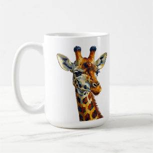 Colorful Giraffe Portrait Oil Painting Art Coffee Mug