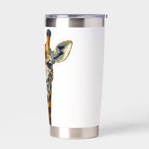 Colorful Giraffe Portrait Oil Painting Art Insulated Tumbler