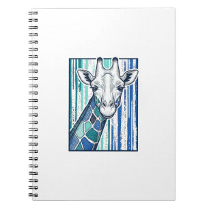 Colorful Giraffe Portrait Vintage Engraving Vector Notebook