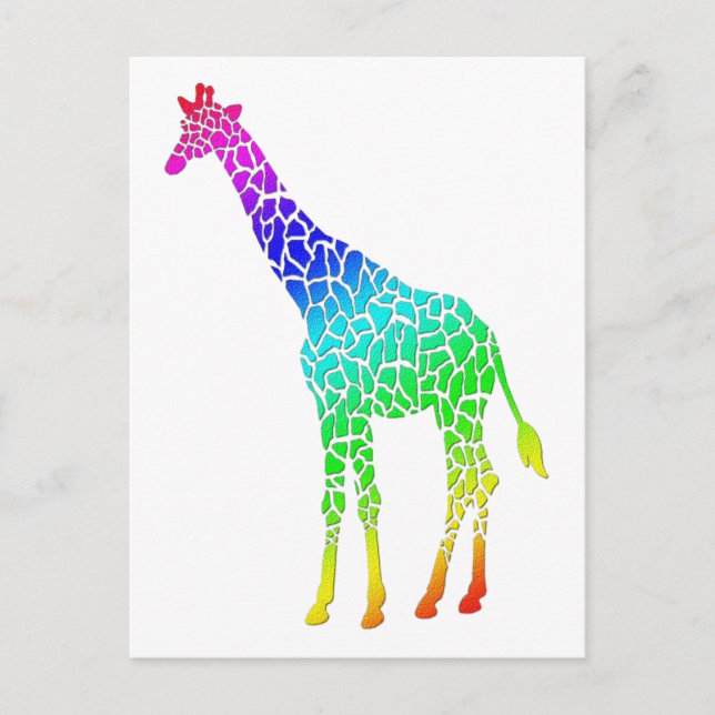 Colorful Giraffe Postcard (Front)