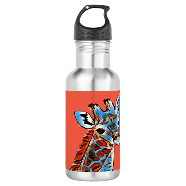 Colorful giraffe Stainless Steel Water Bottle (Front)
