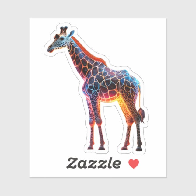Colorful Giraffe Sticker (Sheet)