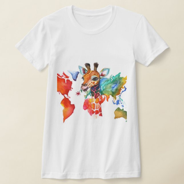 Colorful giraffe T-Shirt (Laydown)
