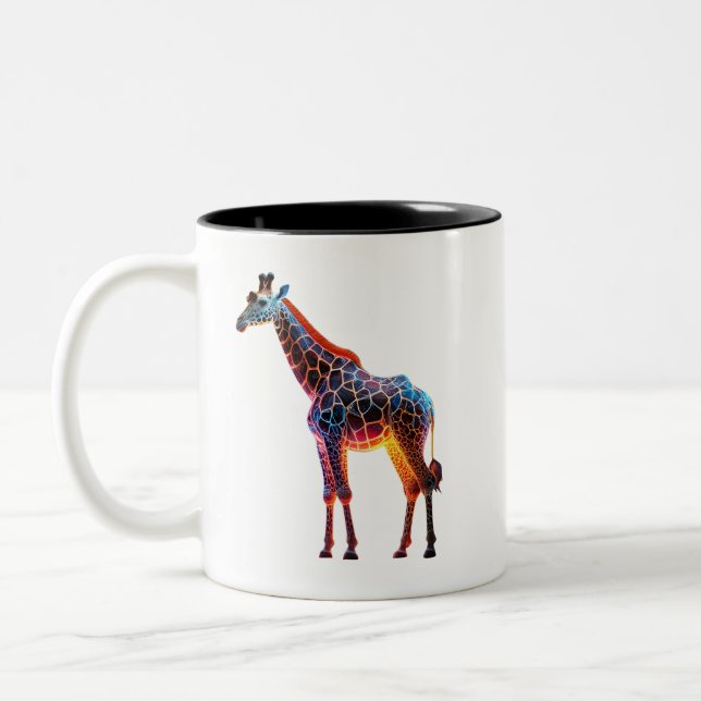Colorful Giraffe Two-Tone Coffee Mug (Left)