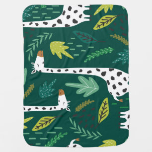 Colorful Giraffes: Decorative Animal Pattern. Baby Blanket