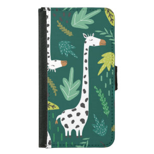 Colorful Giraffes: Decorative Animal Pattern. Samsung Galaxy S5 Wallet Case