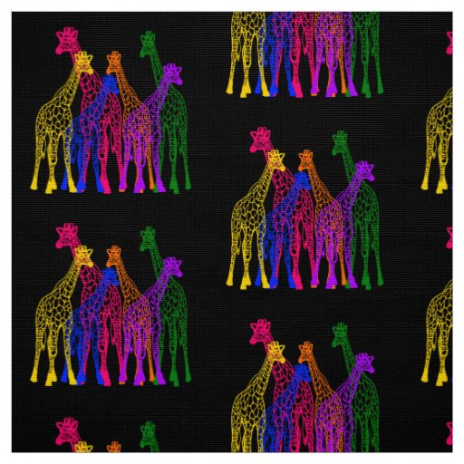Colorful Giraffes Fabric