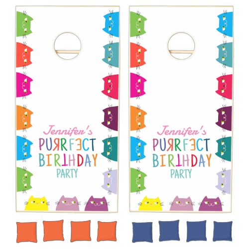 Colorful Girl Birthday Party Cornhole Set