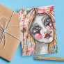 Colorful Girl Clown Heart Cute Whimsical Art Note Card