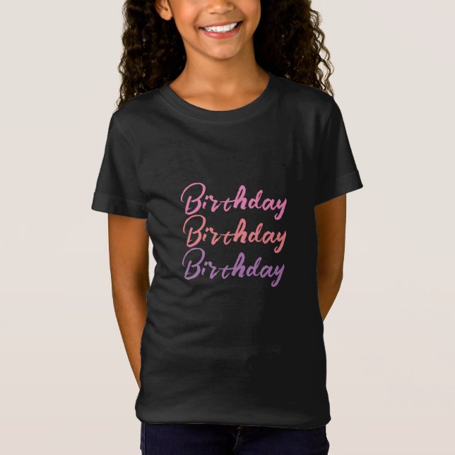Colorful Girl Sweet Fun Birthday  T-Shirt (Front)