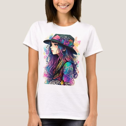 Colorful Girl T_Shirt Print  