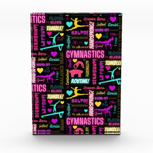 Colorful Girls Gymnastics Glossary Typography  Acrylic Award