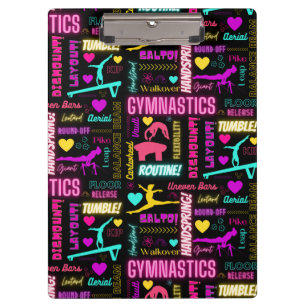Colorful Girls Gymnastics Glossary Typography    Clipboard