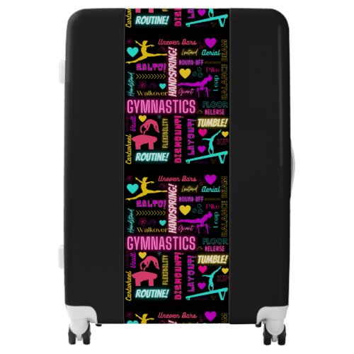 Colorful Girls Gymnastics Glossary Typography     Luggage