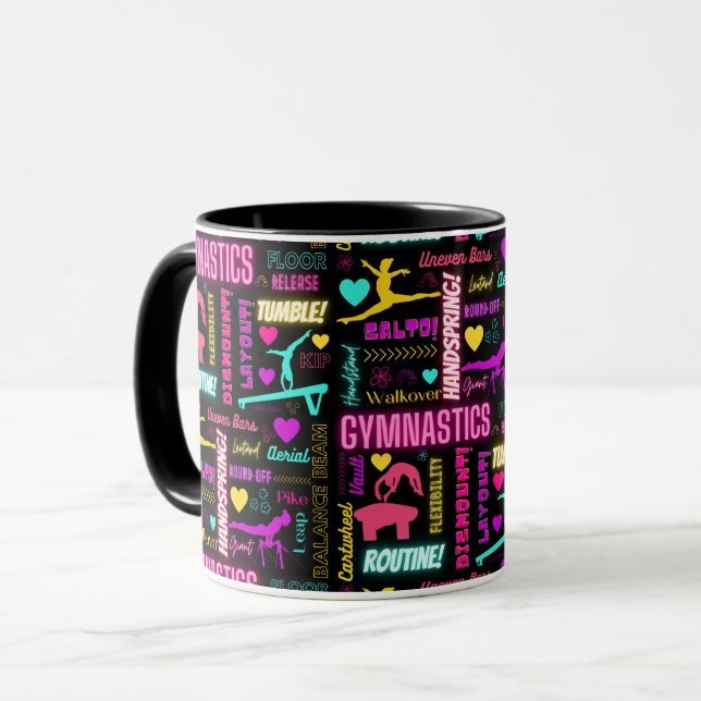 Colorful Girls Gymnastics Glossary Typography    Mug (Front Left)