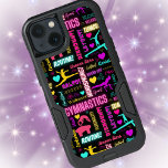 Colorful Girls Gymnastics Glossary Typography      iPhone 13 Case<br><div class="desc">Colorful Girls Gymnastics Glossary Typography design that is loaded with bright color, delightful fonts, gymnast silhouettes on floor, balance beam, vault and bars. Features many common gymnastics words every gymnast will be familiar with. Also includes tiny doodle hearts, flowers and other small details to keep this design bursting with delight...</div>