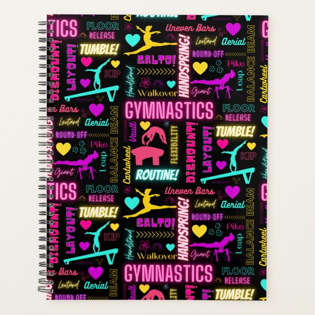 Colorful Girls Gymnastics Glossary Typography    Planner (Front)