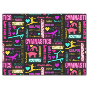 Colorful Girls Gymnastics Glossary Typography    Tissue Paper