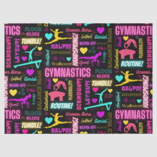 Colorful Girls Gymnastics Glossary Typography Tissue Paper