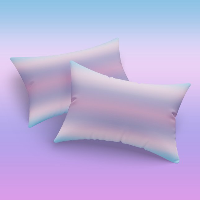 Colorful Girls Pastel Blue Purple Gradient Stripes Pillow Case (Creator Uploaded)