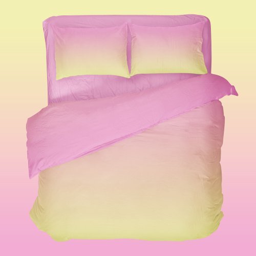 Colorful Girls Pastel Pink Yellow Gradient Duvet Cover