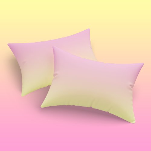Colorful Girls Pastel Pink Yellow Gradient Pillow Case