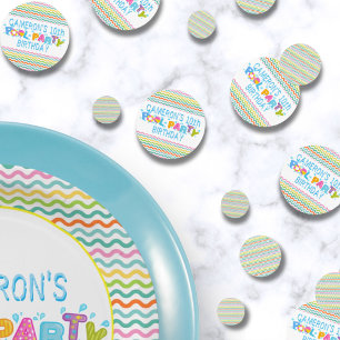 Colorful Girls Splash Pool Party Birthday Confetti