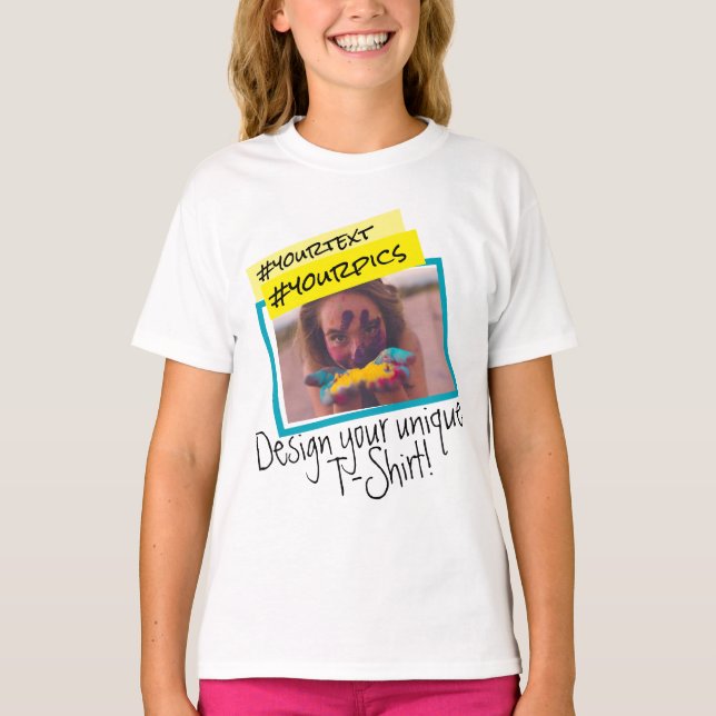 Colorful Girls Template TShirts With Pics and Text (Front)