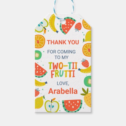 Colorful Girls Two_tii Frutti 2nd Birthday  Gift Tags