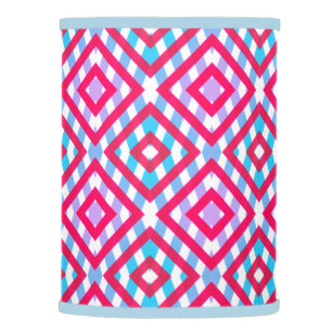 Colorful, girly diamond patterned lamp shade