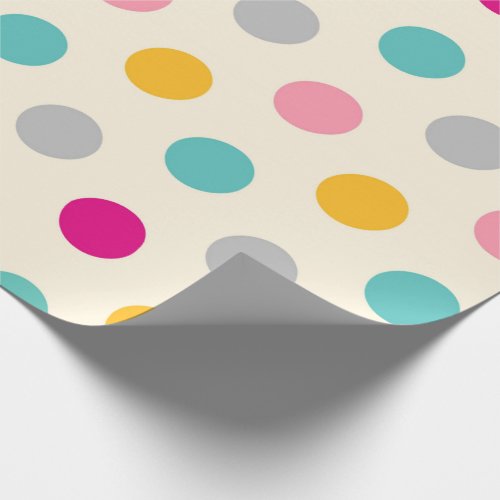 Colorful Girly Polka Dots Pattern Wrapping Paper